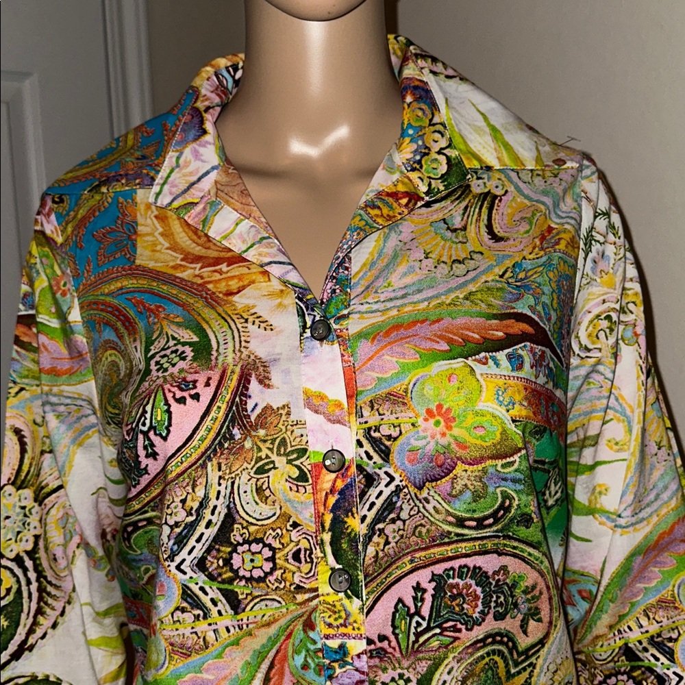 Mishca Vibrant Paisley Women's Blazer/Tunic Size Medium. - Picture 5 of 16